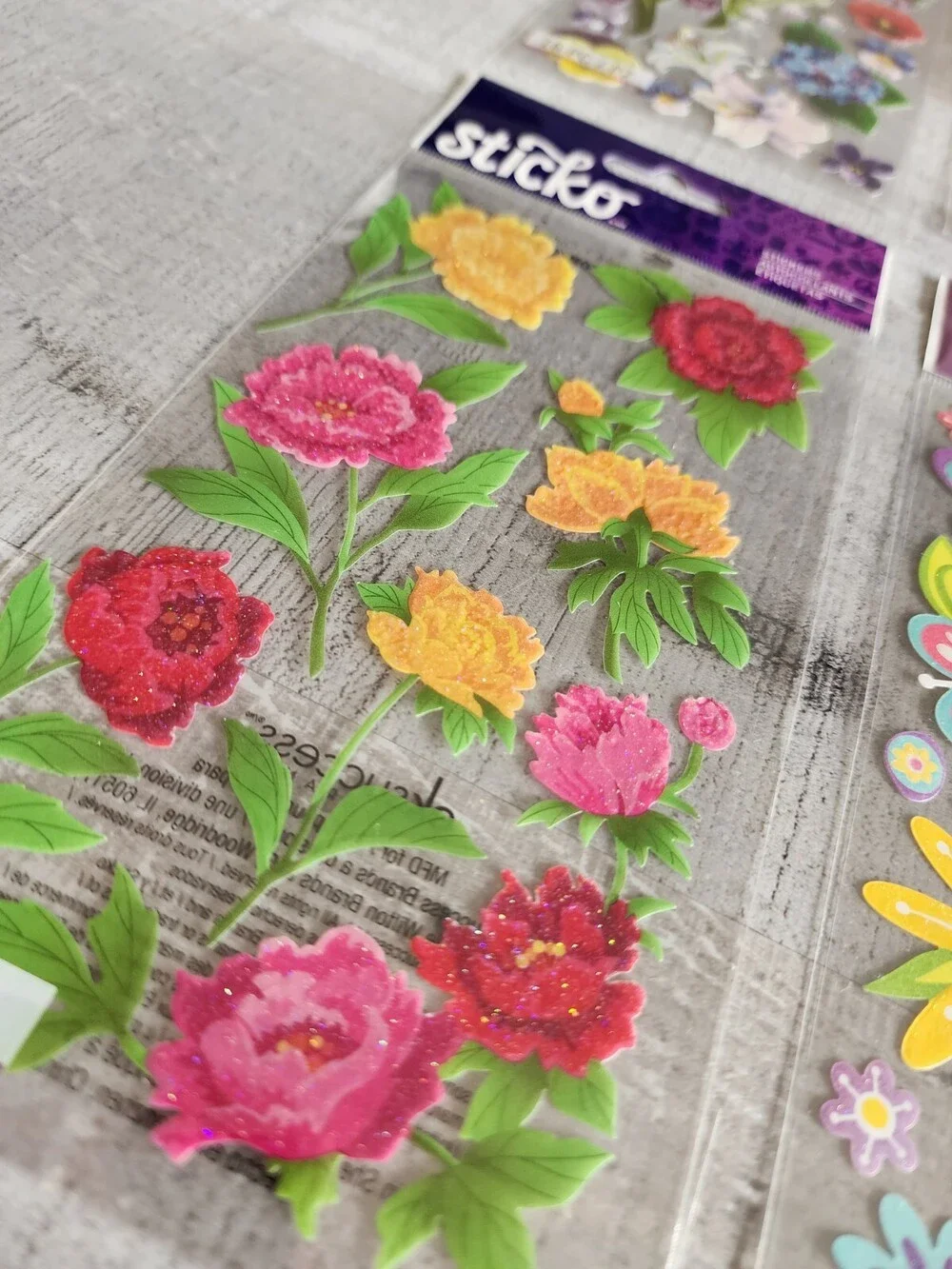 Scrapbook Stickers LOT - Flowers Floral Butterflies Sticko Retired NEW #34
